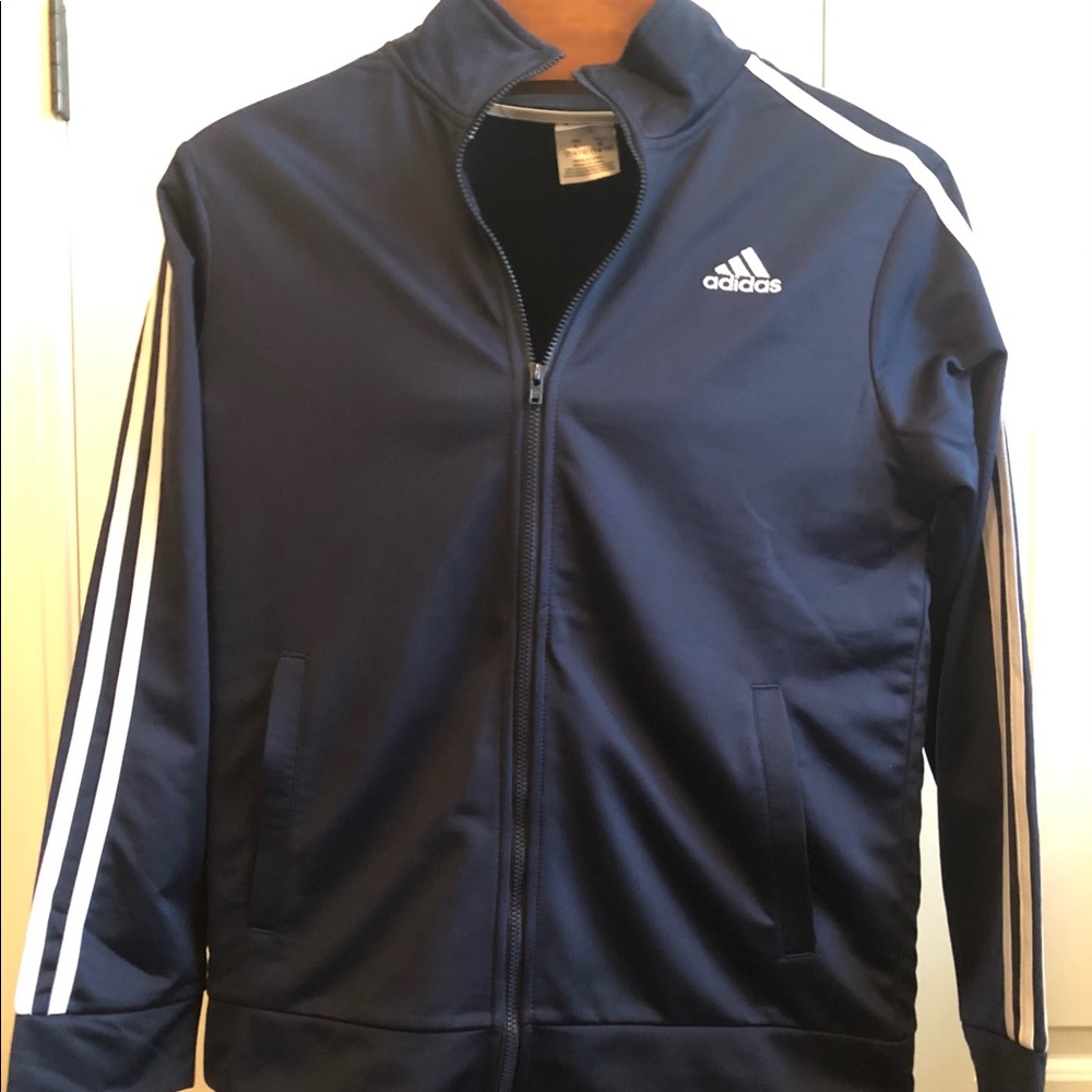 Adidas Track Jacket size large(14-16) navy